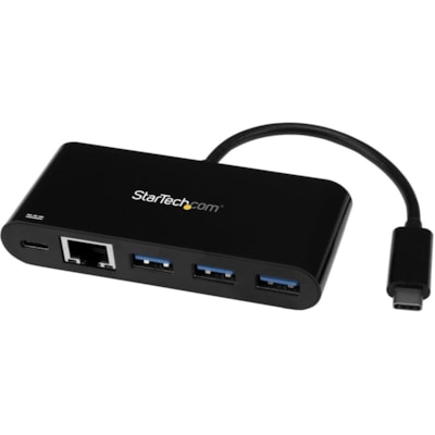 StarTech.com USB-C to Ethernet Adapter with 3-Port USB 3.0 Hub and Power Delivery - USB-C GbE Network Adapter + USB Hub w/ 3 USB-A Ports - Connect to a GbE network and add 3 USB-A ports and Power Delivery charging through your laptop's USB-C port - USB C Ethernet Adapter - USB C to LAN Adapter - Ide  BOPT 