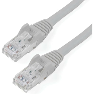 StarTech.com 12ft CAT6 Ethernet Cable - Gray Snagless Gigabit - 100W PoE UTP 650MHz Category 6 Patch Cord UL Certified Wiring/TIA - 12ft Gray CAT6 Ethernet cable delivers Multi Gigabit 1/2.5/5Gbps & 10Gbps up to 160ft - 650MHz - Fluke tested to ANSI/TIA-568-2.D Category 6 - 24 AWG stranded 100% copp ed Pair (UTP) - Male Left Gend er - Male Right Gend