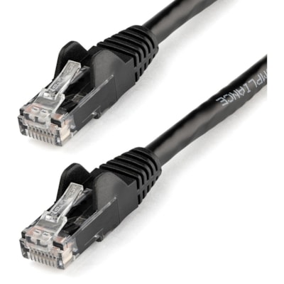 StarTech.com 14ft CAT6 Ethernet Cable - Black Snagless Gigabit - 100W PoE UTP 650MHz Category 6 Patch Cord UL Certified Wiring/TIA - 14ft Black CAT6 Ethernet cable delivers Multi Gigabit 1/2.5/5Gbps & 10Gbps up to 160ft - 650MHz - Fluke tested to ANSI/TIA-568-2.D Category 6 - 24 AWG stranded 100% co ed Pair (UTP) - Male Left Gend er - Male Right Gend