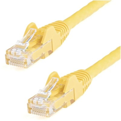 StarTech.com 12ft CAT6 Ethernet Cable - Yellow Snagless Gigabit - 100W PoE UTP 650MHz Category 6 Patch Cord UL Certified Wiring/TIA - 12ft Yellow CAT6 Ethernet cable delivers Multi Gigabit 1/2.5/5Gbps & 10Gbps up to 160ft - 650MHz - Fluke tested to ANSI/TIA-568-2.D Category 6 - 24 AWG stranded 100%  ed Pair (UTP) - Male Left Gend er - Male Right Gend