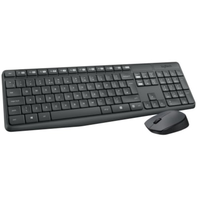 Logitech MK235 Wireless Keyboard and Mouse Combo for Windows, 2.4 GHz Wireless Unifying USB Receiver, 15 FN Keys, Long Battery Life, Compatible with PC, Laptop (French Layout) - USB Wireless RF Keyboard - French - USB Wireless RF Mouse - Optical - Scroll Wheel - AAA, AA - Compatible with PC DWRLS 