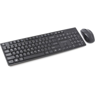 Kensington Pro Fit Wireless Desktop Set - Black - USB Wireless RF 2.40 GHz Keyboard - English (US), International - Black - USB Wireless RF Mouse - Laser - 1000 dpi - Scroll Wheel - Black - Symmetrical - AA, AAA - Compatible with Computer, Notebook for Mac, PC - 1 TBOPT 