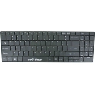 Seal Shield Cleanwip Waterproof Keyboard - Cable Connectivity - USB Interface - English (US) - QWERTY Layout - Black roof  Low Profile Chiclet Styl e Keyboard with Keyb