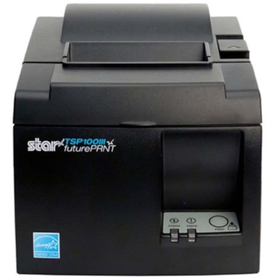 Star Micronics TSP143IIIU GRY US Direct Thermal Printer - Monochrome - Gray - Desktop - Receipt Print - 2.83" Print Width - 0.5 Second Mono - 203 dpi - Receipt - 3.15" Label Width - USB and Lightning - NO BLUETOOTH - Cutter, Internal Power Supply, Includes USB Cable, Gray  PRNT 