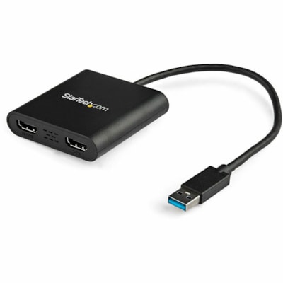 StarTech.com USB 3.0 to Dual HDMI Adapter, USB to 2x HDMI Monitor Converter for Windows (no support for macOS/ChromeOS/Linux) - TAA - Windows only; No support for macOS, ChromeOS or Linux - Works w/ Windows X86/X64/ARM (Intel, AMD, Snapdragon X Copilot+ PC) - Connect your computer to 2x HDMI monitor  