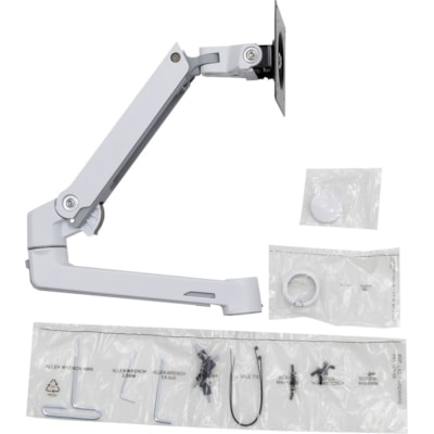 Ergotron Mounting Arm for Monitor - White - 1 Display(s) Supported - 25 lb (11339.81 g) Load Capacity - 75 x 75, 100 x 100  EXTENSION AND COLLAR KIT  BRI GHT WHITE.