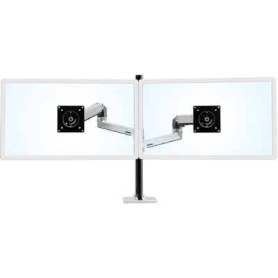 Ergotron - Montage de bureau pour Moniteur - Aluminium poli - Hauteur réglable - 2 Écran(s) supportés - 40 po Support d'écran - 40 lb (18143,69 g) Capacité de charge - 100 x 100, 75 x 75  pÃ´le   brillant polished alu minium   noir accent