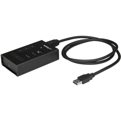 StarTech.com 4 Port USB 3.0 Hub - 1x USB-C & 3x USB-A - Mountable Metal USB Type-A Hub - 5Gbps USB 3.1/3.2 Gen 1 - Self Powered - BC 1.2 - 4-Port USB 3.0 hub - USB Type-A laptop/desktop to 3x USB-A (1x BC 1.2) and 1x USB-C - SuperSpeed 5Gbps USB 3.1/3.2 Gen 1 - Incl 24W power adapter/USB-A host cabl A laptop/desktop to 3x USB-A ( 1x BC 1.2) and 1x US