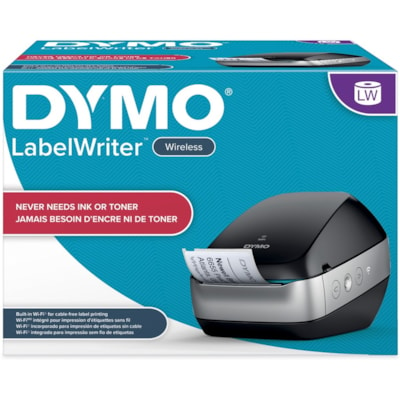 Dymo LabelWriter Desktop Direct Thermal Printer - Monochrome - Label Print - Wireless LAN - Black - 1.2 lps Mono WI-FI MACS PC SMRTPHONS TABLET 