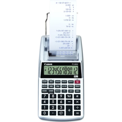 Canon P1-DHV 3 Printing Calculator - Silver - Metal TAX CALCULATION_ CURRENCY CONV DOUBLE CHECK FUNCTION