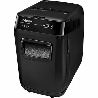 Fellowes AutoMax(tm) 200M Auto Feed Shredder - Non-continuous Shredder - Micro Cut - 200 Per Pass - for shredding Staples, Credit Card, Paper - 0.1" (1.98 mm) x 0.5" (13.87 mm) Shred Size - P-5 - 2.20 in/s (55.88 mm/s) - 9" (228.60 mm) Throat - 25 Minute Run Time - 25 Minute Cool Down Time - 32.1 ed Micro-Cut Shredder 