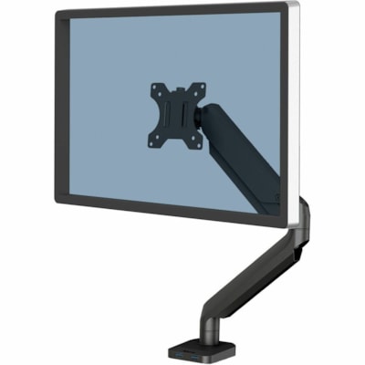 Fellowes Platinum Series Single Monitor Arm - Height Adjustable - 1 Display(s) Supported - 19.7" to 32" Screen Support - 17.60 lb (7983.23 g) Load Capacity - 75 x 75, 100 x 100 - VESA Mount Compatible - Steel - 1 Unit 2 USBPORTS.CLAMP/GROMMET MOUNT HOLDS 30"/20 LBS MONITOR