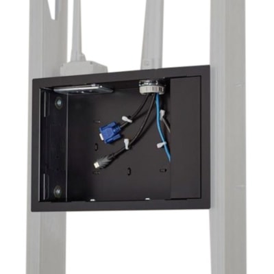 Chief PAC525F Mounting Box - Black - Black Box With Flange  Integrated Un iversal Zip Tie Anch