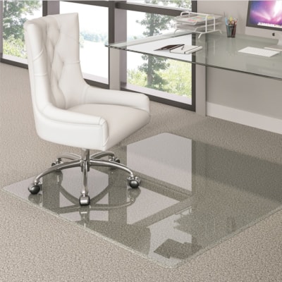 Deflecto - Tapis rotège-sol CMG70434860 - Tapis, Sol dur, Sol - longueur de tapis 60 po (1524 mm) x largeur de tapis 48 po (1219,20 mm) x épaisseur de tapis 0,250 po (6,35 mm) - Rectangulaire - En verre trempé - clair - 1 chaque  