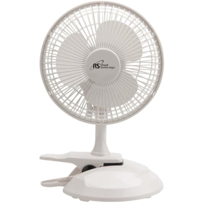 Royal Sovereign 6" Table/Clip-On Fan - 152.4 mm (6") Diameter - 2 Speed - Clip-on, Safety Grill, Adjustable Tilt Head - White 6 INCH WHITE