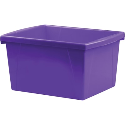 Storex Teal 4 Gallon Storage Bin - 3.96 gal (15000 mL) - Media Size Supported: Letter - Plastic - Purple - For School Supplies, Office Supplies, Paper, Workbook 13.625"LX11.25"WX7.875"H 4/GAL 