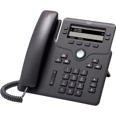 Cisco - Téléphone IP 6851 - Filaire - Charbon - 4 x Ligne Totale - VoIP - 2 x Réseasu (RJ-45) - PoE Ports  