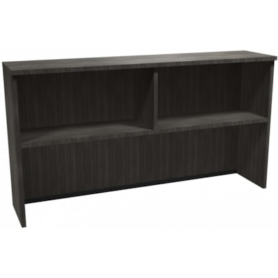Heartwood Innovations Grey Dusk Laminate Desking Hutch - 2 Shelve(s) - Finish: Gray Dusk - Thermofused Laminate (TFL) Table Top GREY DUSK FINISH 65"W X 15"D X 35.5"H
