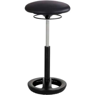 Safco TWIXT Extended-Height Active Seating Chair - Polypropylene, Nylon, Vinyl, Polyester Seat Material - Rounded Base - Black Vinyl - 1 Each EXTENDED HEIGHT BLACK VINYL FOCAL UPRIGHT