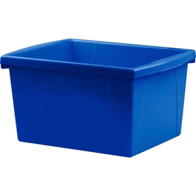 Storex Storage Case - 3.96 gal (15000 mL) - Stackable - Plastic - Blue - For Tool, Classroom Supplies - 1 Each 13.625"LX11.25"WX7.875"H 4/GAL 