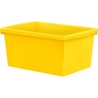 Storex 5.5 Gallon Storage Bins, Yellow - Internal Dimensions: 14" (355.60 mm) Length - External Dimensions: 18.1" (459.99 mm) Length x 11.8" (300 mm) Width x 8.3" (209.55 mm) Height - 5.50 gal (20819.76 mL) - Media Size Supported: Legal, Letter - Plastic - Yellow - For Supplies, Paper, Workbook, Cla 16.75"LX11.875"WX8.25"H5.5/GAL 