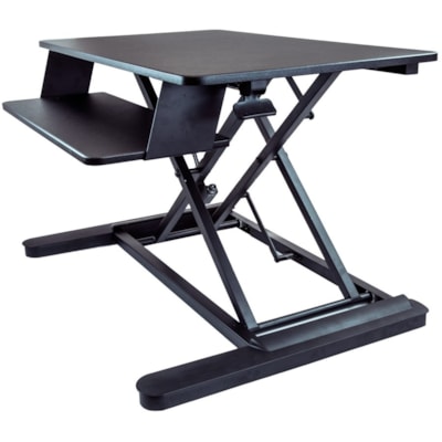 StarTech.com Sit Stand Desk Converter - Keyboard Tray - Height Adjustable Ergonomic Desktop/Tabletop Standing Desk - Large 35"x21" Surface - Sit-stand desk converter w/large 35.4x20.9in area - Height adjustable standing desk (6.3-22in from desk) - Assembled - Ergonomic stand up workstation w/ adjust  ACCS 