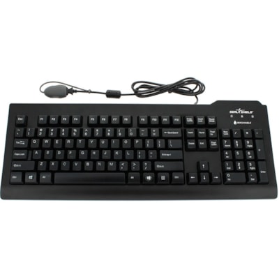 Seal Shield Silver Seal Glow Waterproof Keyboard Long Cable - Cable Connectivity - USB, PS/2 Interface - 104 Key(s) - English (US) - QWERTY Layout - Windows, Mac - Membrane Keyswitch - Black lit Keyboard w/ Key Locking Fu nction (Long Cable)