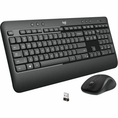 Logitech MK540 Advanced Wireless Keyboard and Mouse Combo for Windows, 2.4 GHz Unifying USB-Receiver, Multimedia Hotkeys, 3-Year Battery Life, for PC, Laptop - USB Wireless RF Keyboard - Black - USB Wireless RF Mouse - Optical - 1000 dpi - Scroll Wheel - QWERTY - Black - Media Player, Calculator, On d - QWERTY - Optical - Wireles s - USB - Windows 7