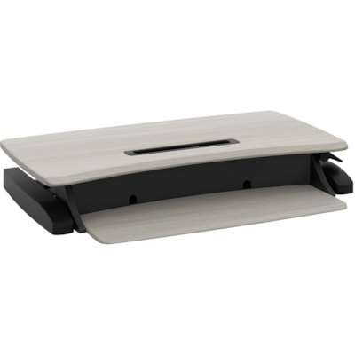 Ergotron WorkFit-Z Mini Sit-Stand Desktop - Wood Grain Rectangle, Dove Gray Top - 25 lb (11.34 kg) Capacity - 15.8" (401.32 mm) Table Top Length x 31" (787.40 mm) Table Top Width - 12.5" (317.50 mm) Height Mini Sit-Stand Desktop Worksta tion - 31 wide x 21