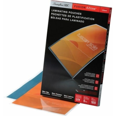 GBC EZUse Thermal Laminating Pouches 5Mil Menu Size 11.5" x 17.5" - 100 Pack - Sheet Size Supported: Menu 11.50" (292.10 mm) Width x 17.50" (444.50 mm) Length x 5 mil (0.13 mm) Thickness - Laminating Pouch/Sheet Size: 11.63" (295.40 mm) Width - for Document, Laminator - UV Resistant, Fade Resistant, DIRECTIONAL ARROWS & MIL SIZE 