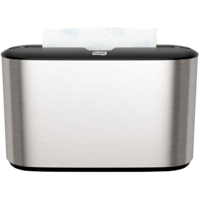 TORK - Distributeur de serviettes en papier Xpress - Dispenser Sans tâches Enchevêtré - hauteur de 7,90 po (200,66 mm) x largeur de 12,70 po (322,58 mm) x profondeur de 4,60 po (116,84 mm) - Plastique, Métal - Compacte, Verrouillable - 1 chaque COUNTERTOP MULTIFOLD SILVER DISPENSER