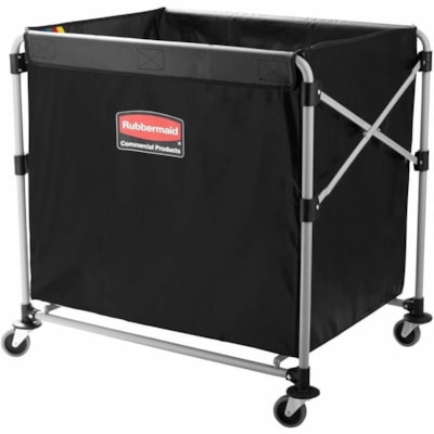 Rubbermaid Commercial Collapsible X Cart, 8 Bushels, Single Stream, Black - 220 lb (99790.32 g) Capacity - Powder Coated Steel Frame - Black 8 BUSHEL 