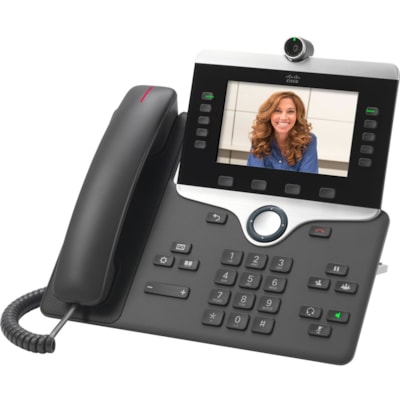 Cisco 8845 IP Phone - Corded/Cordless - Corded - Bluetooth - Built-in Camera - Wall Mountable, Desktop - Charcoal - 10 x Total Line - VoIP - 5" - 2 x Network (RJ-45) - PoE Ports  PERP 