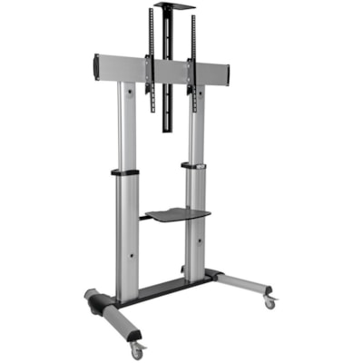 Tripp Lite series Mobile Flat-Panel Floor Stand - 60" - 100" TVs and Monitors, Heavy-Duty - Up to 100" Screen Support - 220 lb (99790.32 g) Load Capacity - 46.02" (1168.91 mm) Height x 44" (1117.60 mm) Width x 27.60" (701.04 mm) Depth - Floor Stand - Aluminum, Steel - Black, Silver - Heavy Duty  2PST 