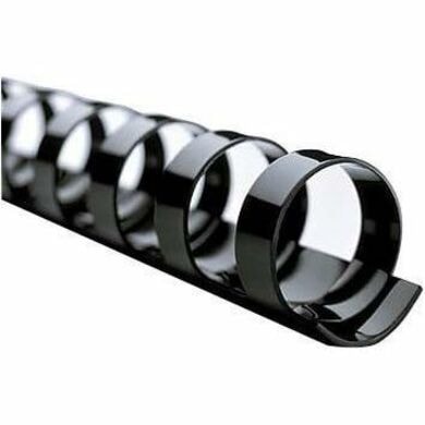 Swingline GBC CombBind Binding Spines - 19-hole Black 100 pieces - 0.3" (6.4 mm) Maximum Capacity - 25 x Sheet Capacity - For Letter 8 1/2" (215.90 mm) x 11" (279.40 mm) Sheet - Black - Plastic - 100 / Box PLASTIC 19 RING 25 SHEET CAP 