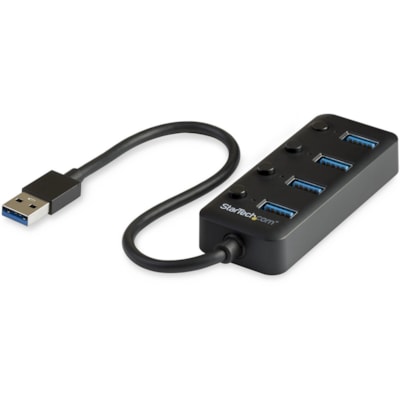 StarTech.com 4 Port USB 3.0 Hub - USB Type-A to 4x USB-A with Individual On/Off Port Switches - SuperSpeed 5Gbps USB 3.2 Gen 1 - Bus Power - 4 port USB 3.0 hub with individual port switches - 4x USB Type-A ports - SuperSpeed 5Gbps (USB 3.2/3.1 Gen 1) - Bus powered USB hub (4.5W shared w/downstream d dual port switches - 4x USB Ty pe-A ports - SuperSp