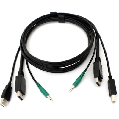 Black Box HDMI KVM Cable - USB A-B, 3.5mm Audio, 6-ft. (1.8-m) - 6 ft (1.83 m) KVM Cable for Audio/Video Device - First End: 1 x 19-pin HDMI Digital Audio/Video - Male, 1 x 4-pin USB 2.0 Type A - Male, 1 x Mini-phone Stereo Audio - Male - Second End: 1 x 19-pin HDMI Digital Audio/Video - Male, 1 x 4  USB A-B  3.5MM AUDIO  6- 