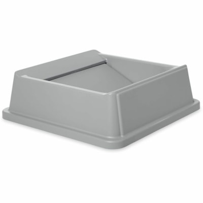 Rubbermaid Commercial - Couvercle de contenant Untouchable - Carré - Polystyrènes chocs (PSC) - Gris - 4 / emballage UTILISER AVEC LE BAC DE 35 35/50 GALLONS