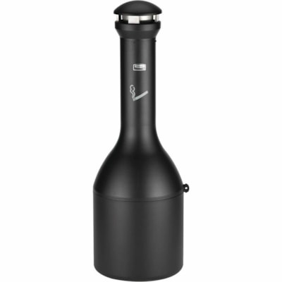 Rubbermaid Commercial - Station pour fumeurs Infinity - 15,50 L Capacité - Sans bourrage, Base alourdie, Résistant aux intempéries, Cadenas, Tamper Resistant/Infalsifiable, Antivol - hauteur de 39 po (990,60 mm) x largeur de 13 po (330,20 mm) - Métal, Acier inoxydable - N BLACK 