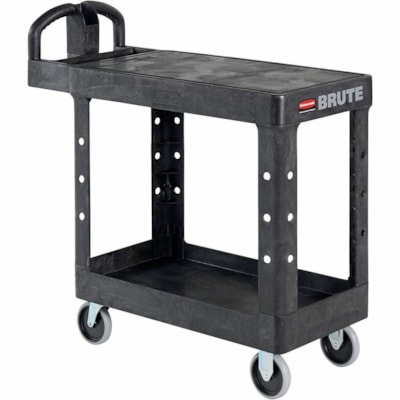 Rubbermaid Commercial - Chariot utilitaire FG450500BLA - 2 Plateau - Plastique - longueur de 46 po (1168,40 mm) x largeur de 9,1 po (231,14 mm) x hauteur de 26,5 po (673,10 mm) - Noir ETAGERE PLATE 