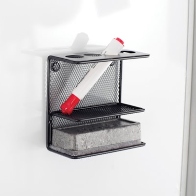 Onyx Mesh Marker Holder - 2.50" (63.50 mm) Height x 5.25" (133.35 mm) Width x 5.25" (133.35 mm) Depth - Steel Wire Mesh - Black - 1 Each  