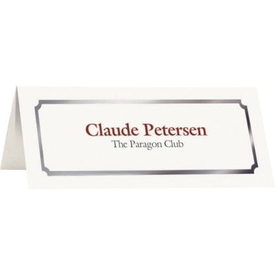 St. James® Overtures Printable Place Card - 1 3/4" (44.45 mm) x 4 1/4" (107.95 mm) - 65 lb (29483.50 g) Basis Weight - Green Seal - Printable, Micro Perforated, Foldable, Acid-free, Lignin-free - White - 60 Pack  ST. JAMES OVERTURES  60PK 10%PCW  FSC