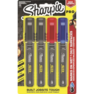 Sharpie PRO Fine Tip Permanent Markers - Fine Marker Point - 4 / Pack PROFESSIONAL MARKER 