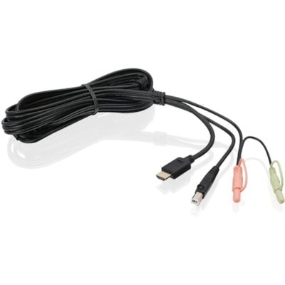IOGEAR 6ft HDMI KVM Cable with USB and Audio (TAA Compliant) - 6 ft (1.83 m) KVM Cable for KVM Switch, Monitor, Speaker, Keyboard/Mouse - First End: 1 x USB 2.0 Type B - Male, 2 x Mini-phone Audio, 1 x 19-pin HDM Digital Audio/Video - Male - Second End: 1 x 19-pin HDMI Digital Audio/Video - Male, 1  SET WITH AUDIO FOR GCS1808H  G CS1816H  GCS1808HKIT