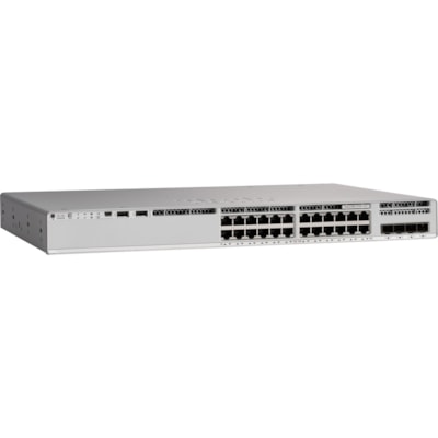 Cisco Catalyst C9200L-24P-4G Ethernet Switch - 24 Ports - Manageable - Gigabit Ethernet - 10/100/1000Base-T, 1000Base-X - 2 Layer Supported - Modular - 4 SFP Slots - 370 W PoE Budget - Twisted Pair, Optical Fiber - 1U - Rack-mountable - Lifetime Limited Warranty  