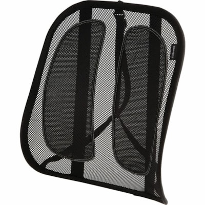 Fellowes Office Suites(tm) Mesh Back Support - Strap Mount - Black - Mesh Fabric - 1 Each ck Support 
