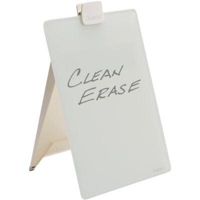 Quartet Dry Erase Board Easel - 11" (279.40 mm) Width x 9" (228.60 mm) Height - White Glass Surface - Rectangle - Desktop - 1 Each GLASS DESKTOP QUARTET  INFINITY