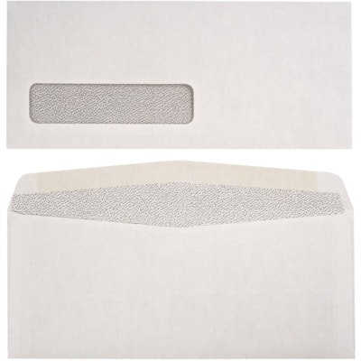 Supremex SPX00049-Security Envelopes Window - Security - #10 - 9 1/2" (241.30 mm) Width x 4 1/8" (104.78 mm) Length - 24 lb (10886.22 g) - White Wove - 500 / Box TINTED WHITE WOVE 