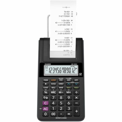 Casio Printing Calculator - 2 lps - 12 Digits - Battery/Power Adapter Powered - 4 x AA - Portable HANDHELD 150 STEP CHECK & EDIT 2.0 LPS 2.25" PAPER  1 COLOUR
