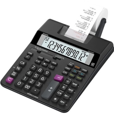 Casio HR-200RC-WA-CC Printing Calculator - Dual Color Print - 2 lps - Large Display, Dual Power - Battery/Power Adapter Powered - AA - 1 Each MEDIUM 150 STEP CHECK & EDIT 2.0 LPS 2.25" PAPER  2 COLOUR